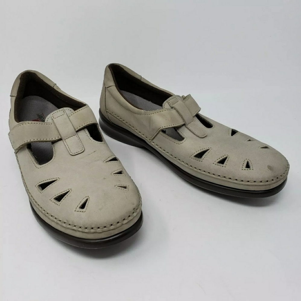 SAS Roamer Greige Leather Fisherman Leather Sandal
